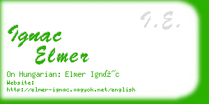 ignac elmer business card